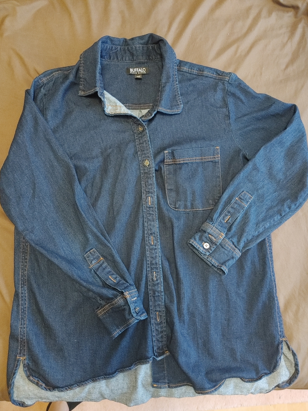 Buffalo David Bitton Men's Denim Button-Down Shirt in Blue